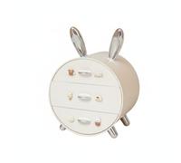 MagiDeal Porta Fermagli Capelli Bambini Organizer per Accessori Capelli con Tre Cassetti Scatola Personalizzabile Porta Gioielli Scrivania Decorazione Creativa, Argento Cremoso, Adesivo Deluxe 3D