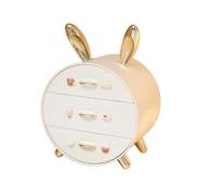 MagiDeal Porta Fermagli Capelli Bambini Organizer per Accessori Capelli con Tre Cassetti Scatola Personalizzabile Porta Gioielli Scrivania Decorazione Creativa, Oro Cremoso, Adesivo 3D Deluxe
