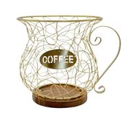 MagiDeal portaoggetti porta cialde da caffè a forma di tazza moderno con base in legno contenitore organizer per cucina di casa bancone scrivania bar, Oro