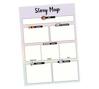 MagiDeal Poster per scrittura a mano cancellabile a secco, mappa della plastificata, strumento educativo multiuso, tabella didattica della letteratura