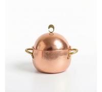 MagiDeal Pot Pentola Casseruola Cuocipasta con Corpo Ovale a Uovo in Rame E Ottone Elevata Ritenzione Del Calore Coperchio, Rame Originale Spessore Maggiorato