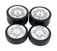 MagiDeal Ruote RC Pneumatici 4 Pezzi Robusti Facile Installazione Alte Prestazioni Accessori Fai da Te Sostituzione Alluminio per 1:24 244016, Argento