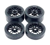 MagiDeal Ruote RC Pneumatici 4 Pezzi Robusti Facile Installazione Alte Prestazioni Accessori Fai da Te Sostituzione Alluminio per 1:24 244016, Nero