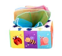 MagiDeal Scatola di fazzoletti di stoffa Giocattoli Montessori Giocattoli di sviluppo Giocattolo interattivo ad alto contrasto per bambini da 6 mesi in su, 10 sciarpe