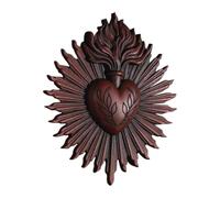 MagiDeal Scultura Da Parete con Cuori Sacri, Opera D'arte Religiosa per La Casa E L'hotel, rosso