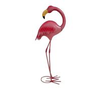 MagiDeal Scultura Fenicottero Decorazione da Giardino Figurina di Animale Ornamento per Esterni Statua Artistica in Metallo Solido Adatto per Patii E Sentieri, Altezza 48 Cm