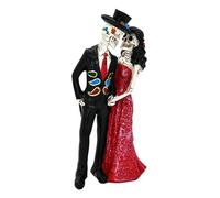 MagiDeal Scultura in Resina di Coppia di scheletri di Halloween, L'Amore Non Muore mai, Ornamento da Tavolo per libreria, Festa, scrivania, Camera