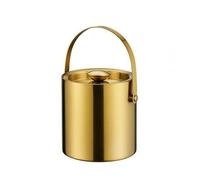 MagiDeal Secchiello Ghiaccio Inox Secchiello Bevande Isolato Contenitore Termico con Coperchio Manico Doppia Parete per Tenere al Freddo Cocktail E Lattine per, 1.4L, Gold