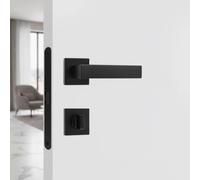 MagiDeal Serratura per Porta Interna con Maniglia a Leva Nascosta E Scrocco Silenzioso Kit Completo con Piastra di Riscontro E Chiave a Leva per Ambiente, Grigio Canna Di Fucile
