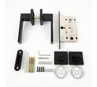 MagiDeal Serratura per Porta Interna con Maniglia a Leva Nascosta E Scrocco Silenzioso Kit Completo con Piastra di Riscontro E Chiave a Leva per Ambiente, color to 4