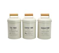 MagiDeal Set di 3 Contenitori Da Cucina con Coperchio, Salvaspazio, Creativi, Decorativi, Ideali per Lo Zucchero, Perfetti Stile Rustico.