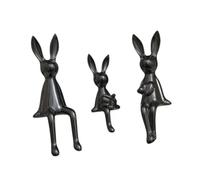 MagiDeal Set di 3 Statuette di Coniglietti per La Decorazione di Librerie Interne.