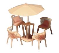 MagiDeal Set di Tavolo E Sedia in Miniatura, Mini Decorazione Moderna in Resina in 1/64, Robusto Modello di Mobilio, Diorama, Scrivania E Sedia, Stile D