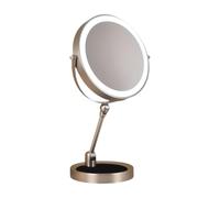 MagiDeal Specchio cosmetico da tavolo, ingranditore compatto 5x, con illuminazione a 3 colori, per camera da letto, decorazione per la casa