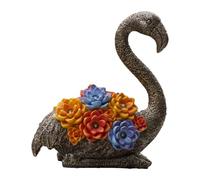 MagiDeal Statua Solare da Giardino con luci a LED, Scultura in Resina di Uccelli, Figura illuminata da Collezione, Statuetta di Fenicottero da Esterno per, Bronzo