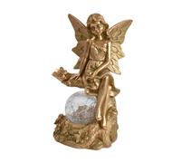 MagiDeal Statuetta Fatato a Energia Solare per Esterni, in Resina, Ideale per Bambine, Perfetta per La Camera da Letto, O Il Tavolo, Oro
