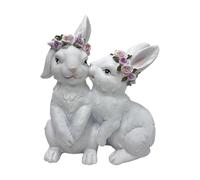 MagiDeal Statuina, Decorazione Pasquale, Ornamento Artistico, graziosa Statua di Coniglio, Scultura per armadietto, casa, Ufficio, Coppia