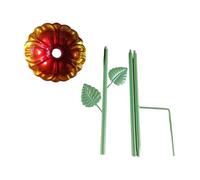 MagiDeal Stazione di irrigazione per da Giardino, Vasca per Uccelli con picchetto, mangiatoia per picchetto in Ferro a Forma di Fiore, per Prato, Grande