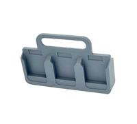 MagiDeal Supporto per Batteria Portatile da 18 6 Slot, 25x6x16,5 cm, Robusto per Accessori di organizzazione del Garage con Maniglia per Il Trasporto, Grigio