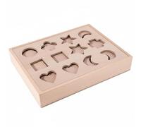 MagiDeal Tavola Apprendimento Forme Bambini Puzzle Educativo Gioco Ordinamento Forme Blocchi Legno Faggio Coordinazione Manuale Concentrazione Abilità Motorie Adatta a Asilo Casa Regalo, Naturale