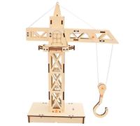 MagiDeal utodidattica Modello Gru Gioco Educativo Puzzle Assemblaggio Kit Didattico in Legno con Base Rettangolare Stabile E Montaggio a Vite Solleva E Abbassa