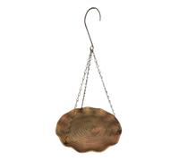 MagiDeal Vasca per uccelli sospesa, piattaforma per mangiatoia per uccelli con gancio e catene, piatto per cibo, abbeveratoio, ciotola per acqua, decorazione