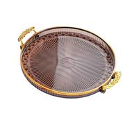 MagiDeal Vassoio da portata rotondo, vassoio per alimenti, piatto per esposizione torte, piatto per frutta da banco, Grigio Fumo