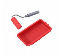 MagiDeal Vassoio per Applicazione Colla Strumento Manuale Vassoio Silicone Rullo Spandicolla Spatola Lisciante Manico Alluminio Robusto Adatto per Edilizia, Rl-9217