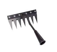 MagiDeal Zappa da Giardino, rastrello da Giardino Manuale, attrezzo da Giardinaggio in Metallo, rastrello affilato per la rimozione delle Erbacce, estirpatore, 7 Denti