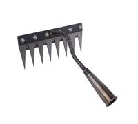 MagiDeal Zappa da Giardino, rastrello da Giardino Manuale, attrezzo da Giardinaggio in Metallo, rastrello affilato per la rimozione delle Erbacce, estirpatore, 8 Denti