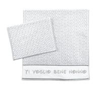MAGIE DI CASA Asciugamani PERSONALIZZATI, Set 2 Pezzi Spugna da Bagno Spugna, Viso + Ospite Cotone 100% Made in Italy (TVB NONNO GRIGIO)