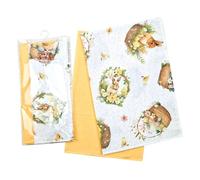 MAGIE DI CASA Bis strofinacci Pasqua Primavera Estate Ideale Come Regalo e Decorazione da Tavolo cm.50×65 (PULCINO CESTINO)