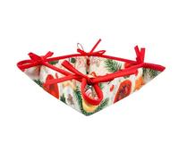 MAGIE DI CASA Cestino Portapane Natalizio CHRISTMAS, Imbottito, Quadrato cm 20x20 (MAGIC)