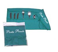 Magie di Casa Porta Posate in Panno cm.35x62 Ricamato - per 12 Posate - imbustato a 1 - Made in Italy (Verde)