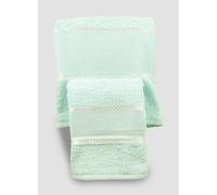 MAGIE DI CASA Set Asciugamani Spugna RICAMA TU con Tela Aida da RICAMARE Punto Croce 1+1 Viso e ospite Cotone 100% Made in Italy (VERDE ACQUA)