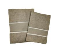 MAGIE DI CASA Set Asciugamani Spugna RICAMA TU con Tela Aida da RICAMARE Punto Croce 1+1 Viso e ospite Cotone 100% Made in Italy (FANGO)