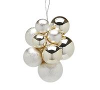 Magie di Natale Addobbo "Groovemix" composto da 10 palline a grappolo, decorazione natalizia per esterni e interni