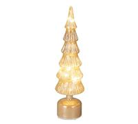 Magie di Natale Albero Decorativo in Vetro Color Oro con luci LED a Batteria per Decorazione Natalizie (40 cmStile 1)