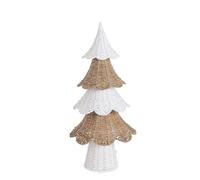 Magie di Natale Albero di Natale Decorativo in Juta Naturale Yellowstone (90 cm (Naturale-Bianco))