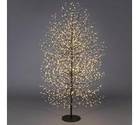 Magie di Natale Albero luminoso "Faggio" con rami a microled luce calda da interno ed esterno (120 cm Big, Nero)