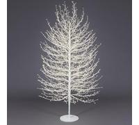 Magie di Natale Albero luminoso "Faggio" con rami a microled luce calda da interno ed esterno (120 cm Big, Bianco)