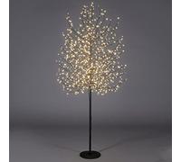 Magie di Natale Albero luminoso Faggio tronco lungo rami a microled luce calda da interno ed esterno (210 cm, Nero)