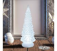 Magie di Natale Albero Natale Luminoso Glitter LED Natalizio con Batteria per Decorazioni Natalizie (Piccolo, Luce Fredda)