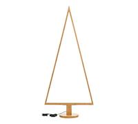 Magie di Natale Albero triangolare luminoso con led bianco caldo e base in legno (Grande)