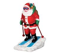 Magie di Natale Babbo Natale Che scia Statuetta Decorativa Natalizia per presepe in Resina