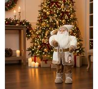Magie di Natale Babbo Natale in Abito Chiaro per Decorazioni Natalizie, da h 80 cm