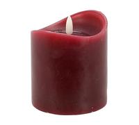 Magie di Natale Candela Natalizia Decorativa Colorata, con Luce a LED Lampeggiante e Timer, a Batteria (9 x 10 cm, Bordeaux)