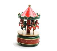 Magie di Natale Carillon Decorativo giostra carosello in Legno Decorazione Natalizia (Modello 3)