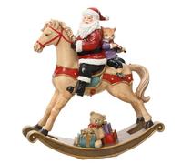 Magie di Natale Cavalluccio a Dondolo con Babbo Natale per Decorazioni Natalizie da 24 cm