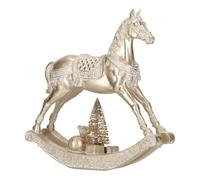 Magie di Natale Cavalluccio a Dondolo Dorato per Decorazioni Natalizie da 29,5x7x29,5